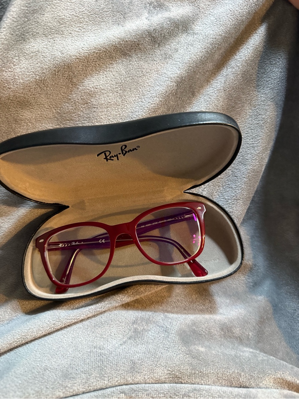 Ray-Ban RB 5285 Women's Burgundy Eyeglasses Frames Case